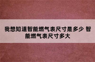 我想知道智能燃气表尺寸是多少 智能燃气表尺寸多大